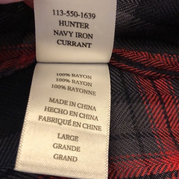 Rails plaid Rayon Button Up long sleeve Size L lightweight blouse Travel… - Picture 10 of 13